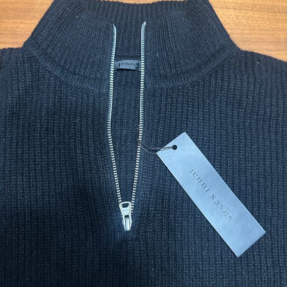 Jenni Kayne Cashmere Half Zip, Black, Quiet Luxury, $495 MSRP, NWT Medium - Picture 3 of 9